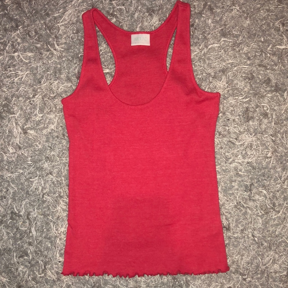 cute fringed pink tank top
